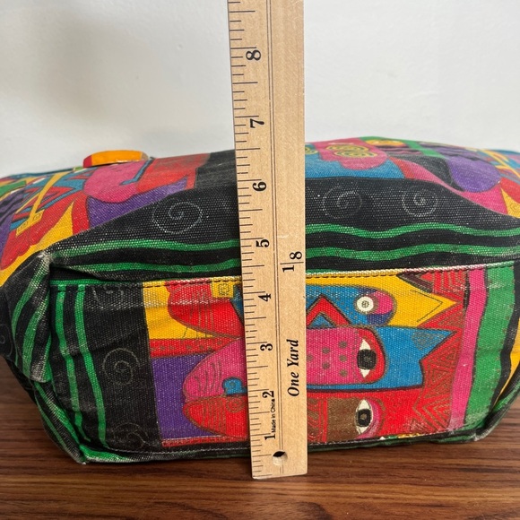 Laurel Burch 90s Cat Shoulder Bag Zip Tote AOP Whimsygoth Phoebe Buffay Cottage - Picture 12 of 13